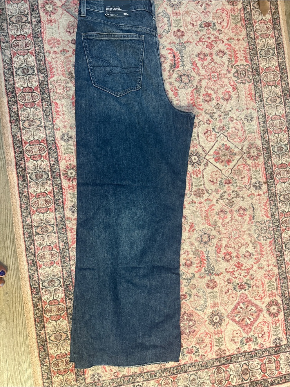 American Eagle Dreamy Drape Baggy Wide Leg Jeans - Blue